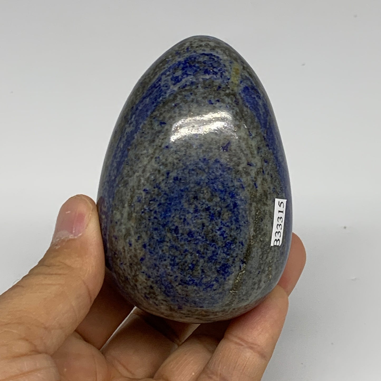 400g, 3.1"x2.1", Natural Lapis Lazuli Egg Polished @Afghanistan, B33315