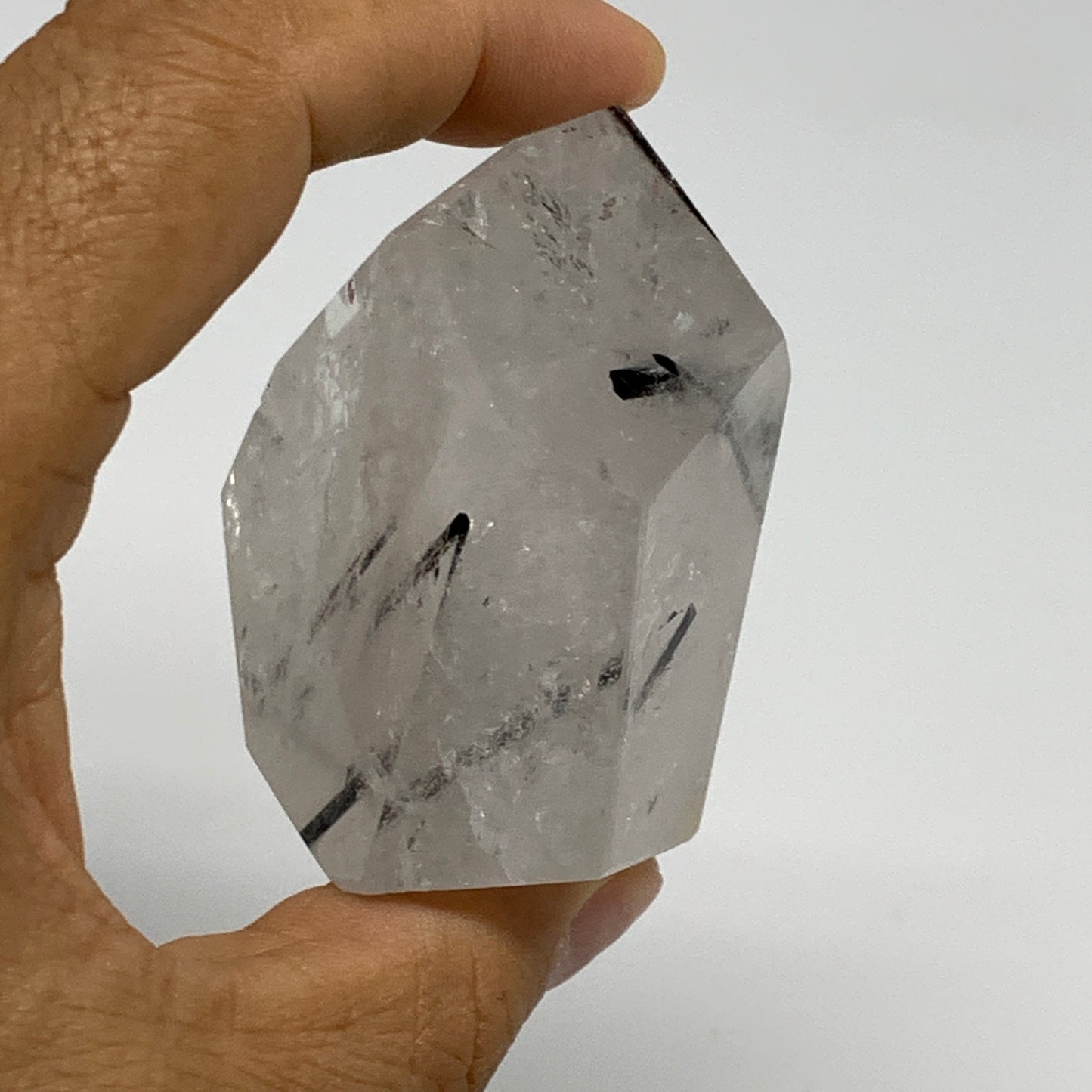 126g, 2.2"x2"x1.3", Black Tourmaline Rutile Quartz Crystal Chunk @Brazil,B27451