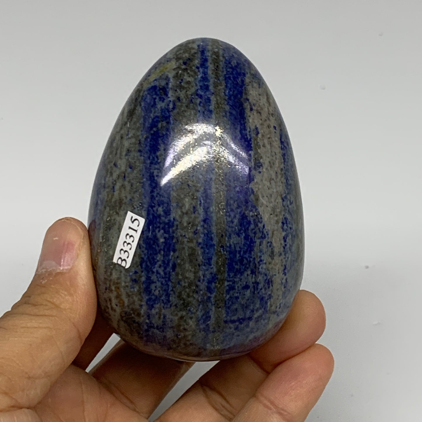 400g, 3.1"x2.1", Natural Lapis Lazuli Egg Polished @Afghanistan, B33315