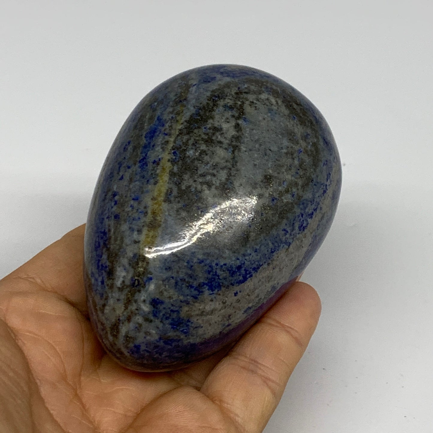 400g, 3.1"x2.1", Natural Lapis Lazuli Egg Polished @Afghanistan, B33315