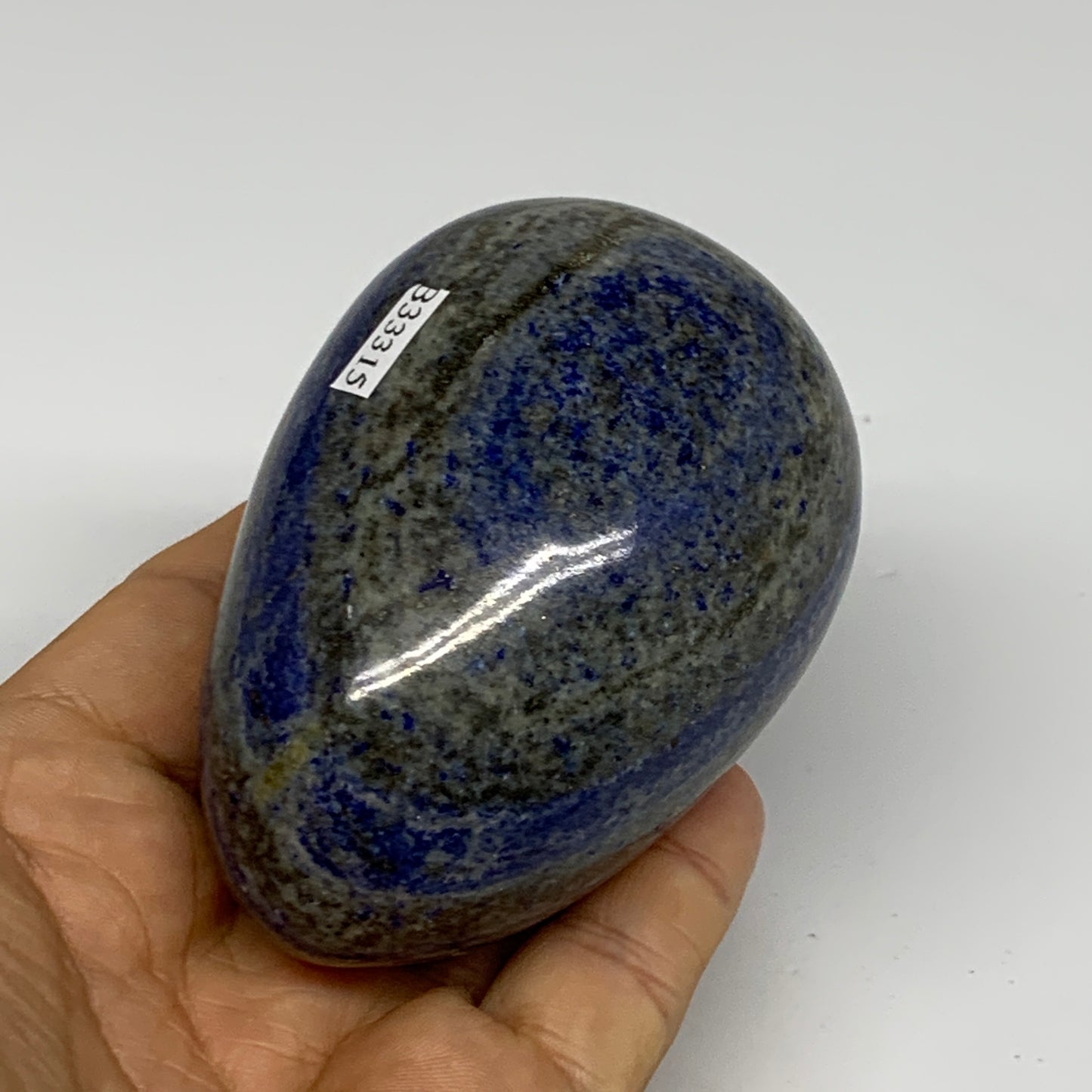 400g, 3.1"x2.1", Natural Lapis Lazuli Egg Polished @Afghanistan, B33315
