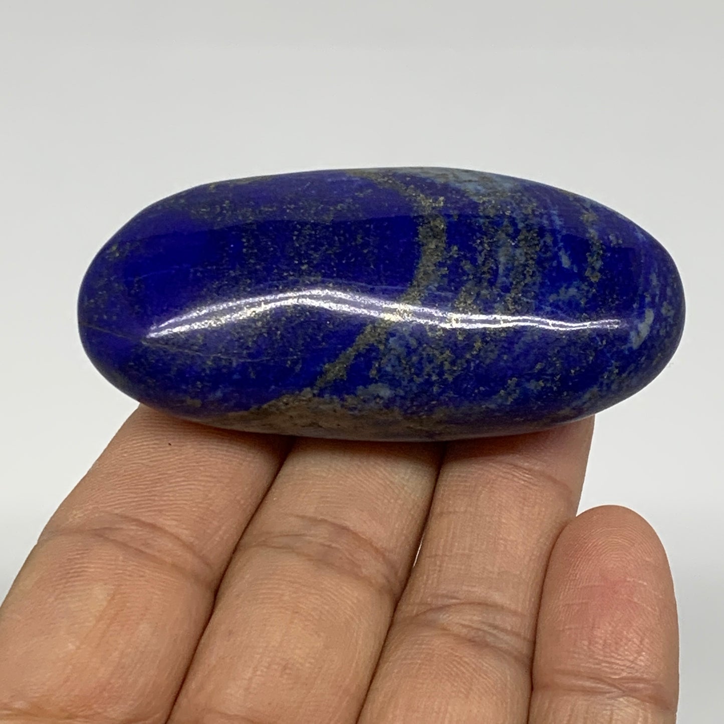 70.2g, 2.5"x1.2"x0.8", Natural Lapis Lazuli Palm Stone @Afghanistan, B36852