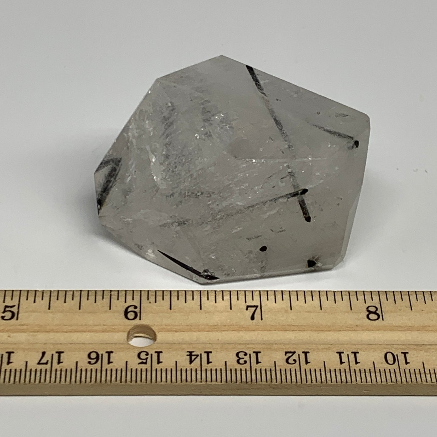 126g, 2.2"x2"x1.3", Black Tourmaline Rutile Quartz Crystal Chunk @Brazil,B27451