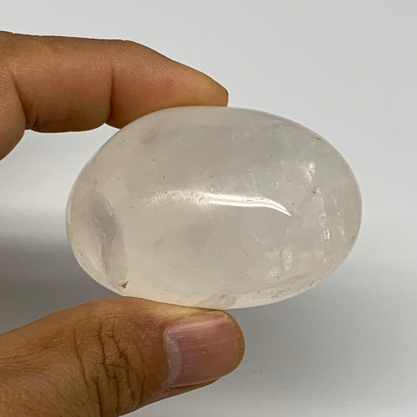 87.9g, 2.1"x1.5"x1.3", Natural Quartz Crystal Palm-Stone Polished Reiki, B28999