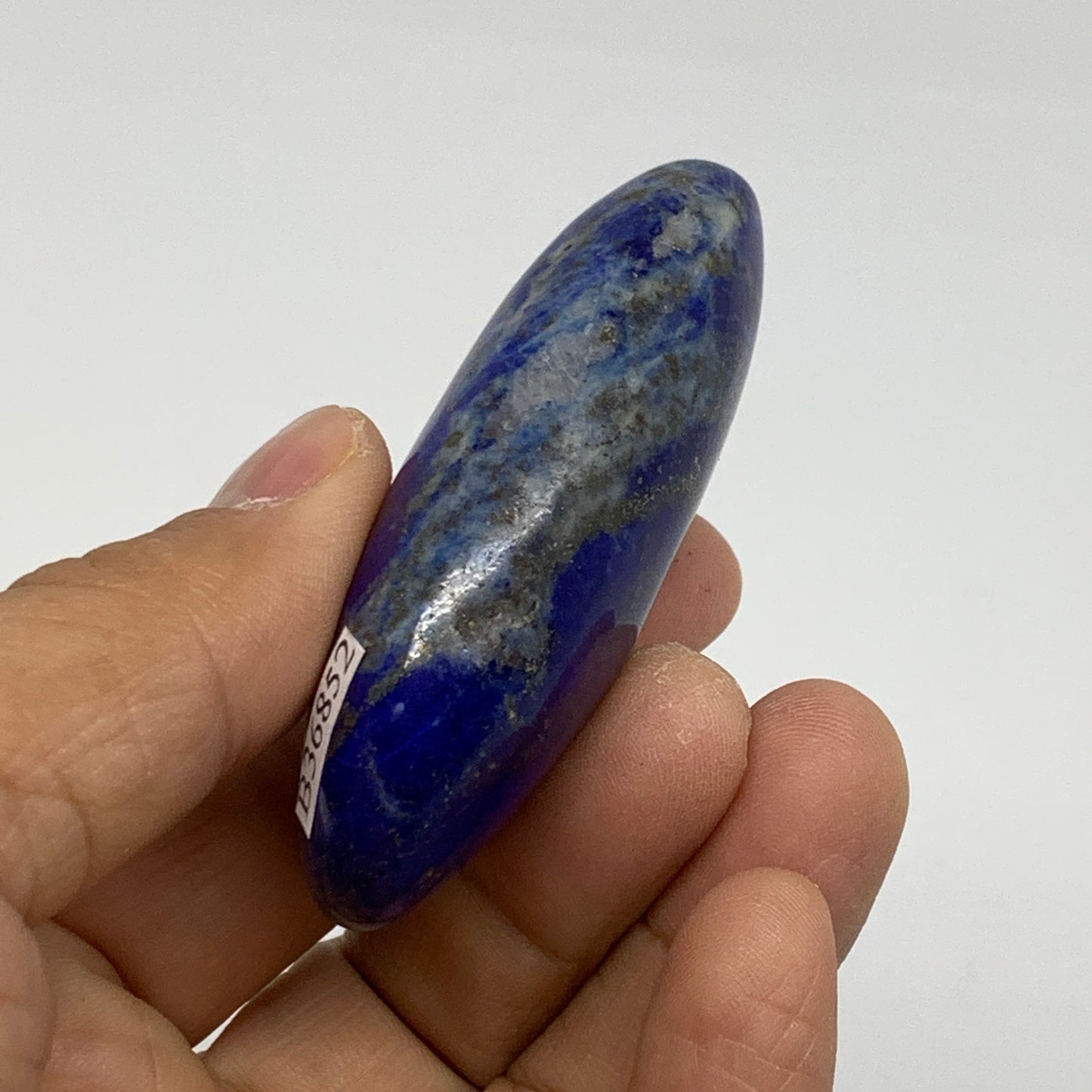 70.2g, 2.5"x1.2"x0.8", Natural Lapis Lazuli Palm Stone @Afghanistan, B36852