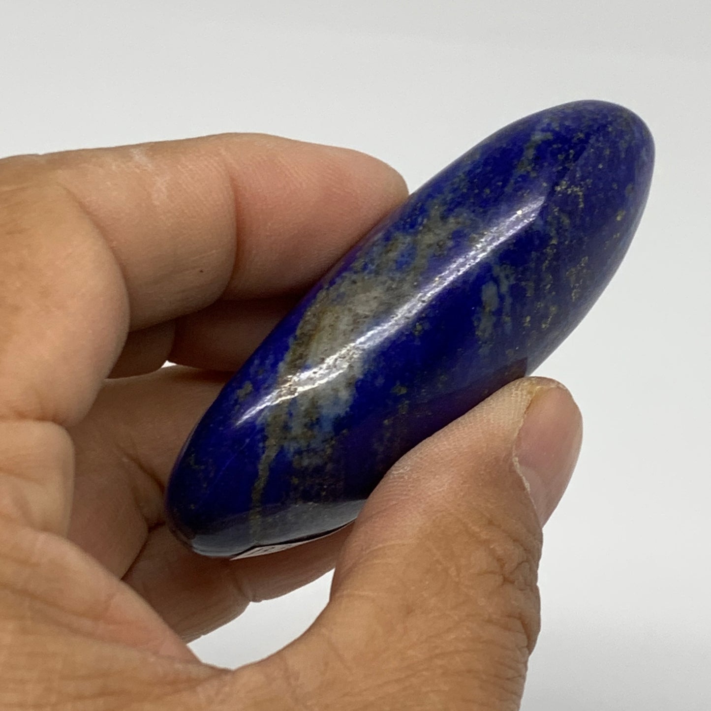 70.2g, 2.5"x1.2"x0.8", Natural Lapis Lazuli Palm Stone @Afghanistan, B36852