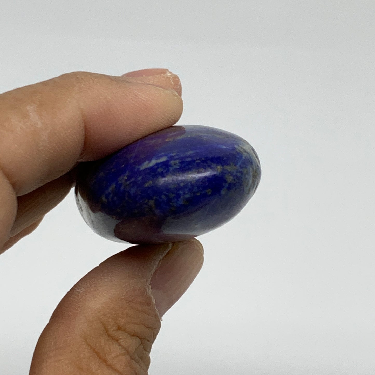 70.2g, 2.5"x1.2"x0.8", Natural Lapis Lazuli Palm Stone @Afghanistan, B36852
