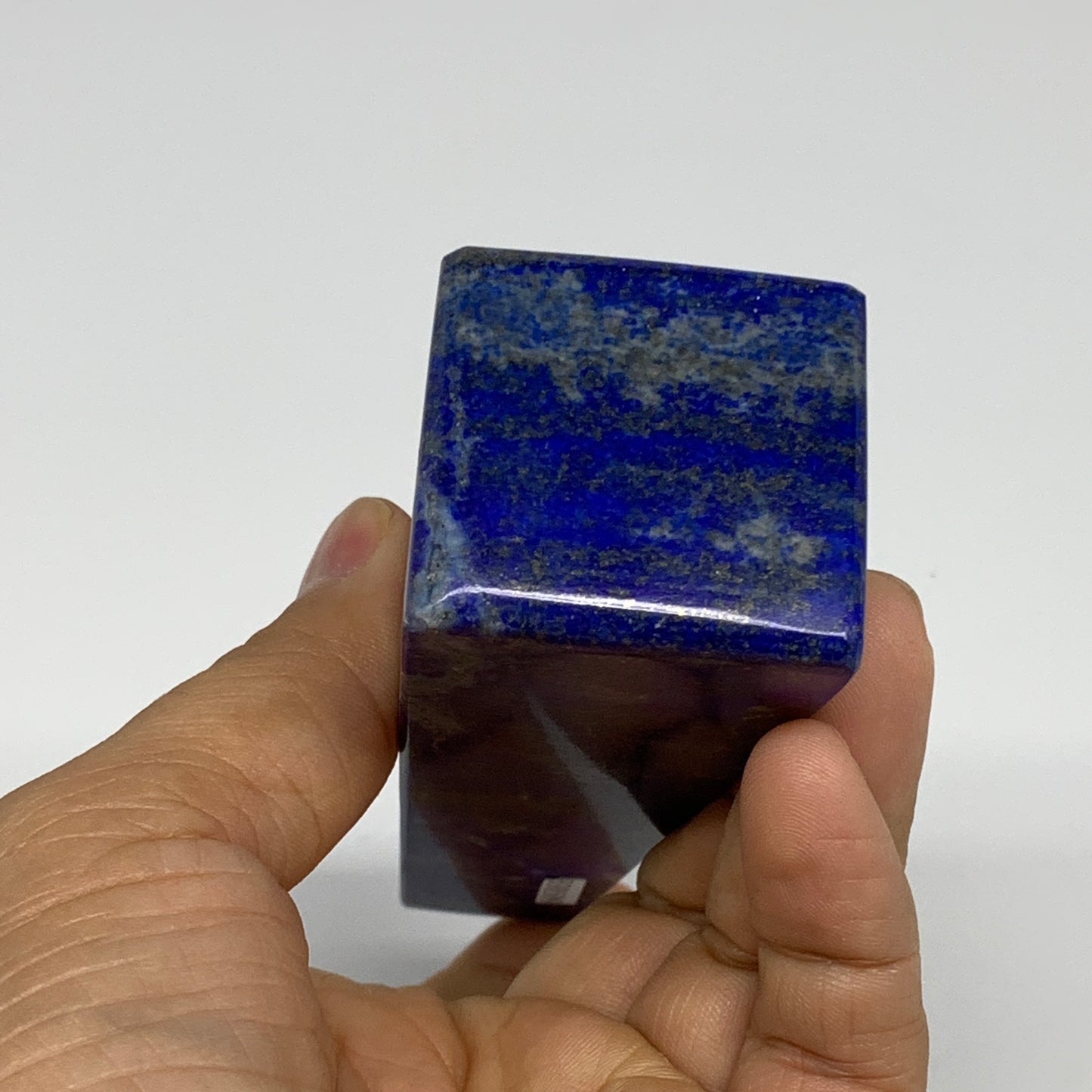 298.2g, 4.6"x1.4"x1.5", Natural Lapis Lazuli Tower Point Obelisk Afghanistan,B30