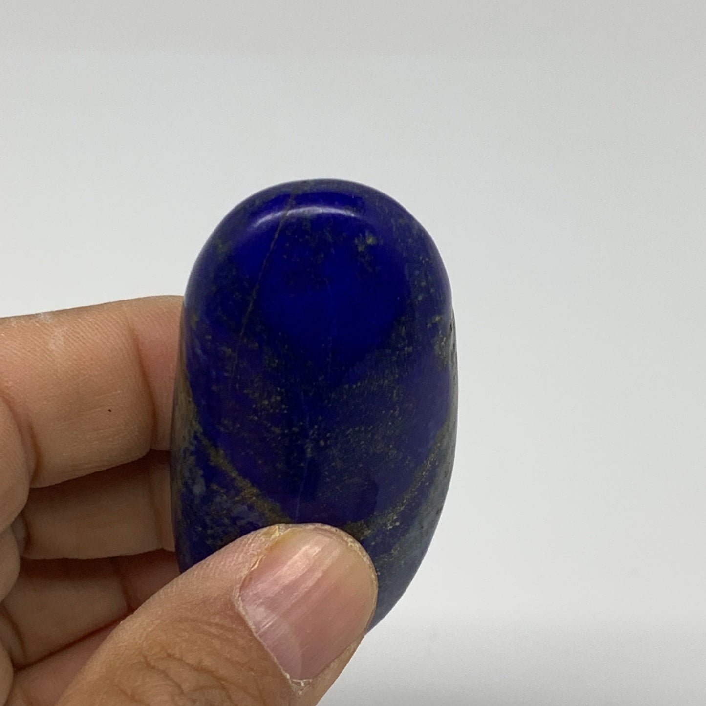 70.2g, 2.5"x1.2"x0.8", Natural Lapis Lazuli Palm Stone @Afghanistan, B36852