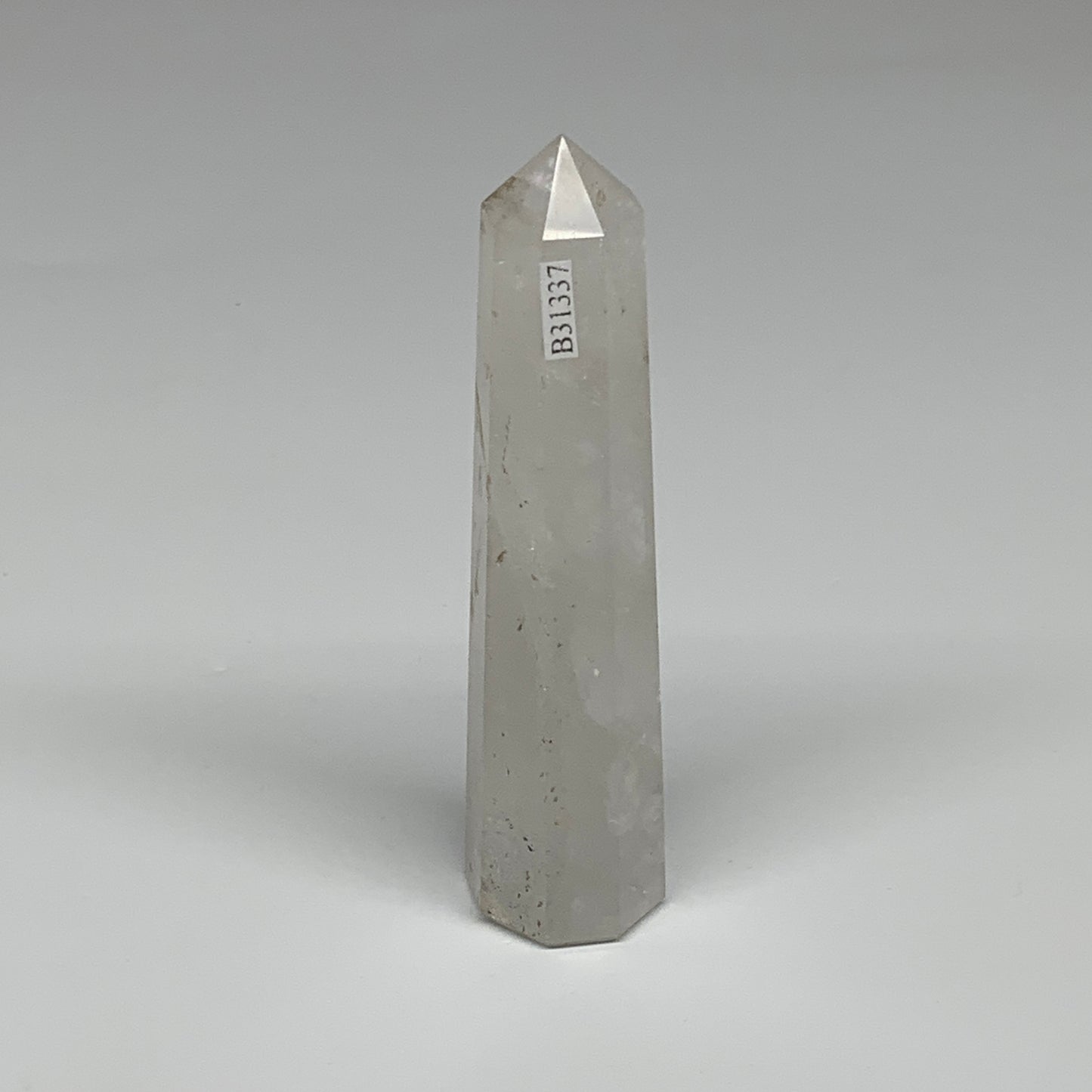 127.4g, 4.5"x1", Natural Quartz Crystal Tower Point Obelisk @India, B31337