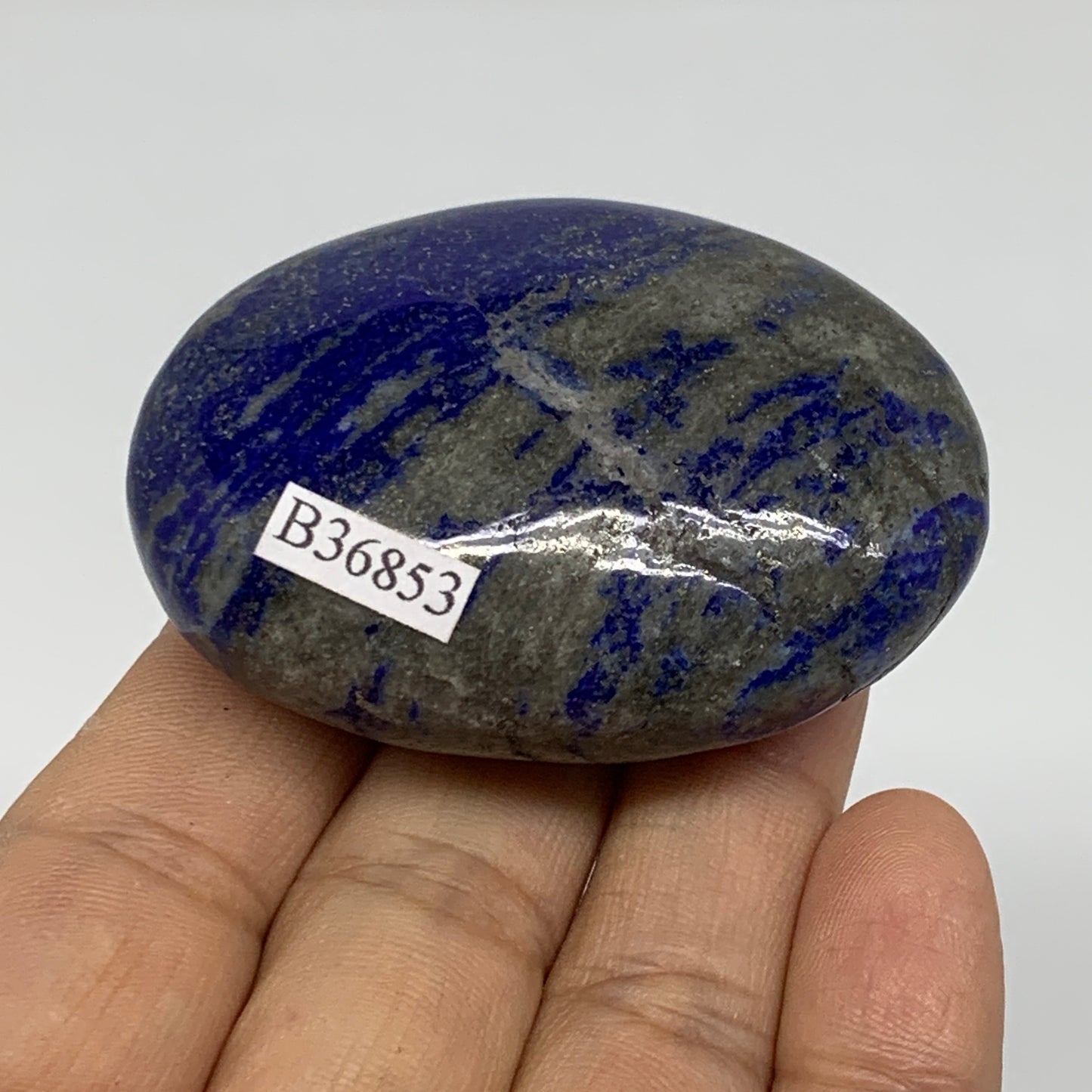 93.3g, 2.3"x1.7"x0.9", Natural Lapis Lazuli Palm Stone @Afghanistan, B36853