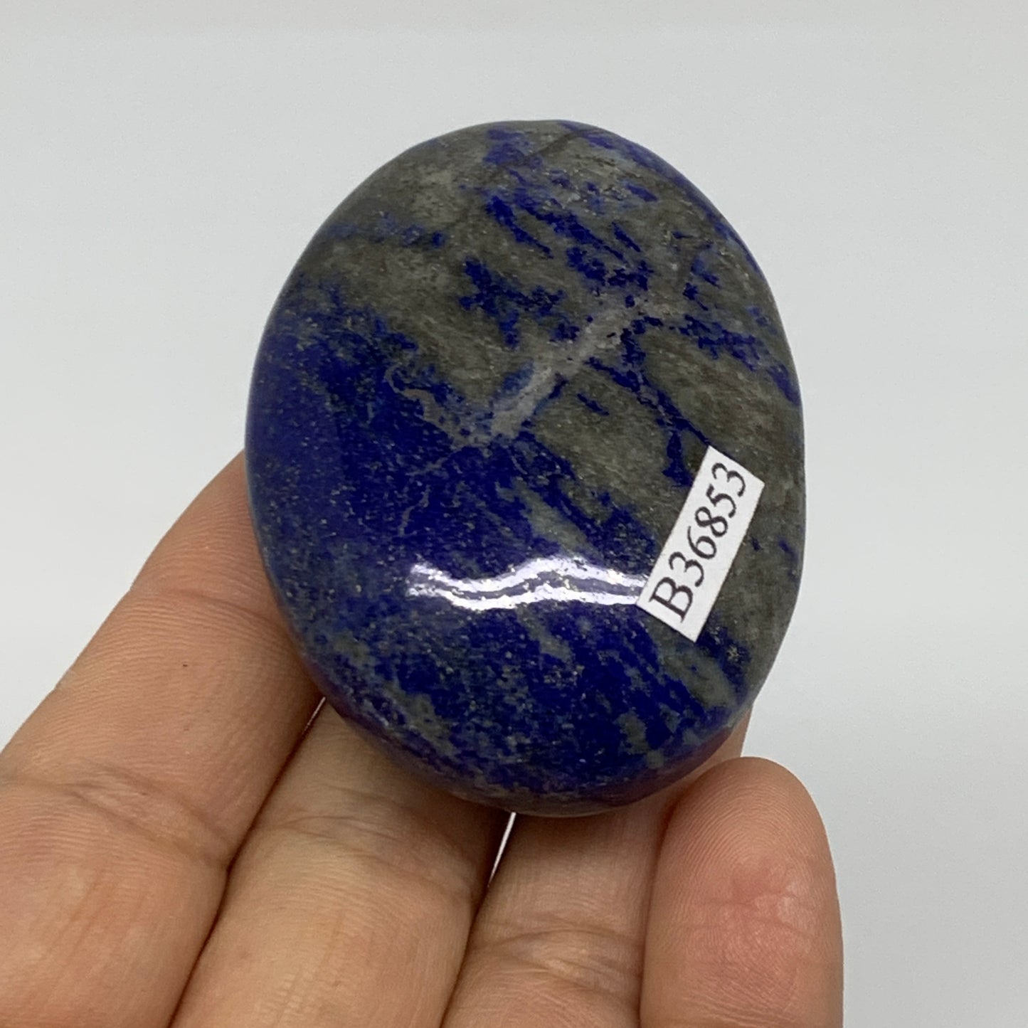 93.3g, 2.3"x1.7"x0.9", Natural Lapis Lazuli Palm Stone @Afghanistan, B36853