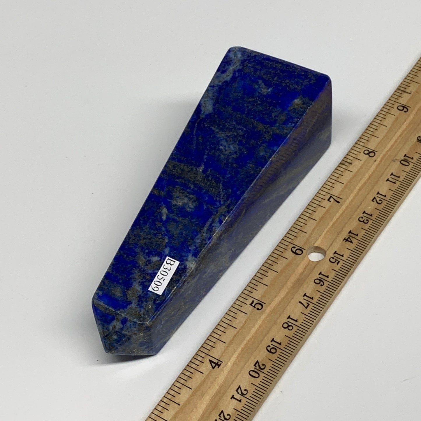 298.2g, 4.6"x1.4"x1.5", Natural Lapis Lazuli Tower Point Obelisk Afghanistan,B30