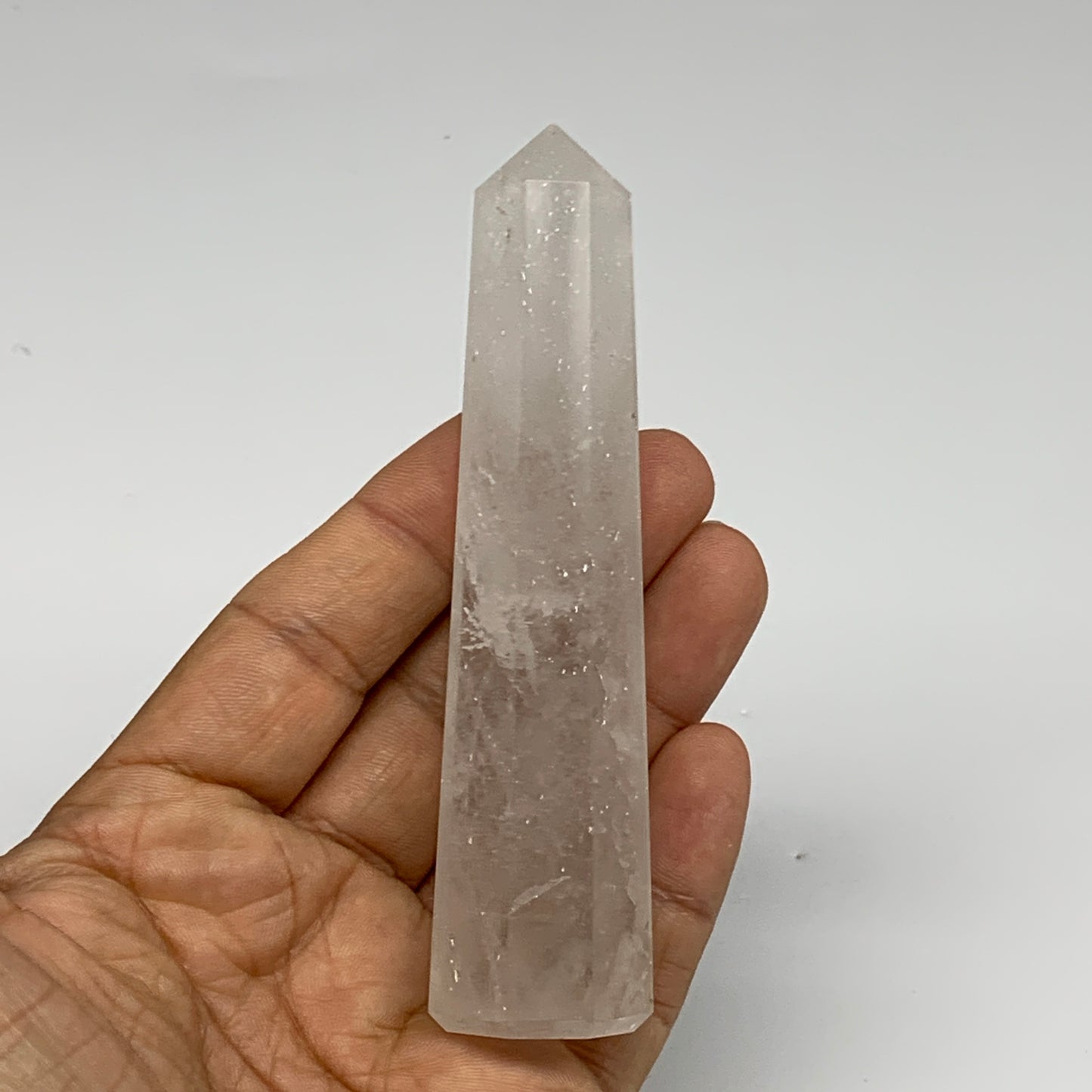103.7g, 4.2"x1", Natural Quartz Crystal Tower Point Obelisk @India, B31338