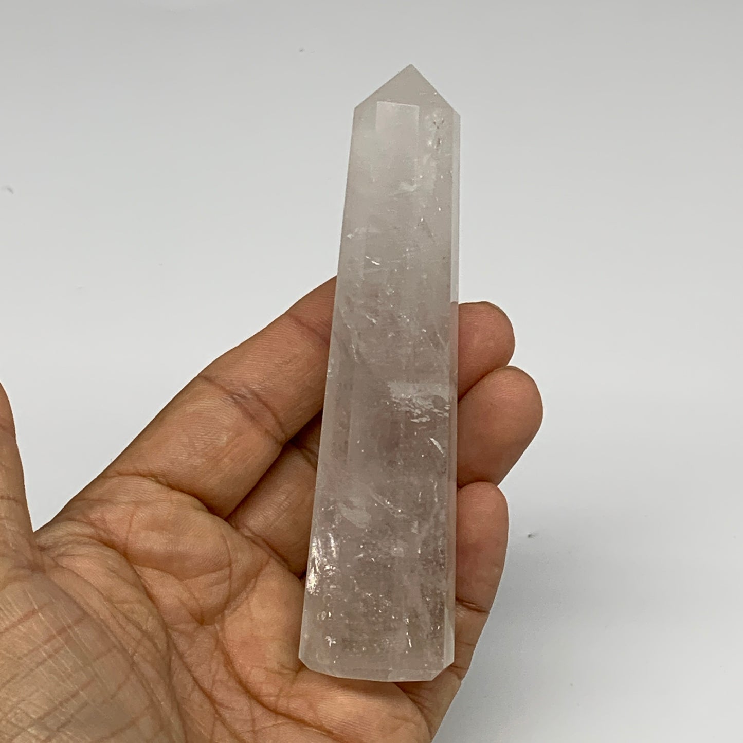 103.7g, 4.2"x1", Natural Quartz Crystal Tower Point Obelisk @India, B31338