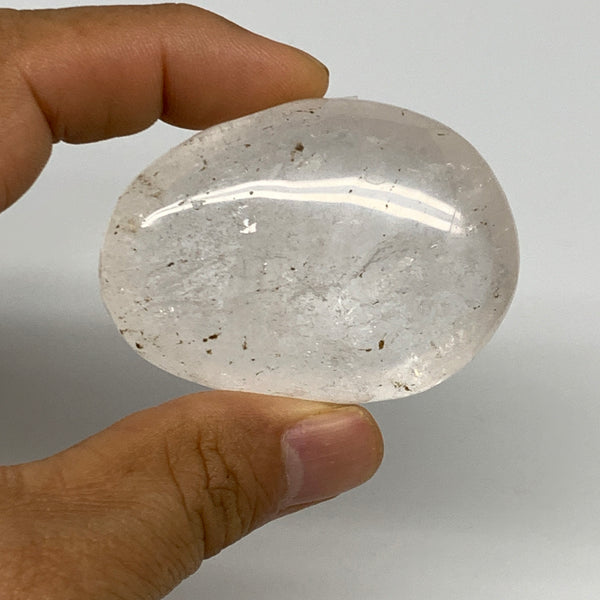 77.4g, 2.2"x1.6"x1", Natural Quartz Crystal Palm-Stone Polished Reiki, B29001
