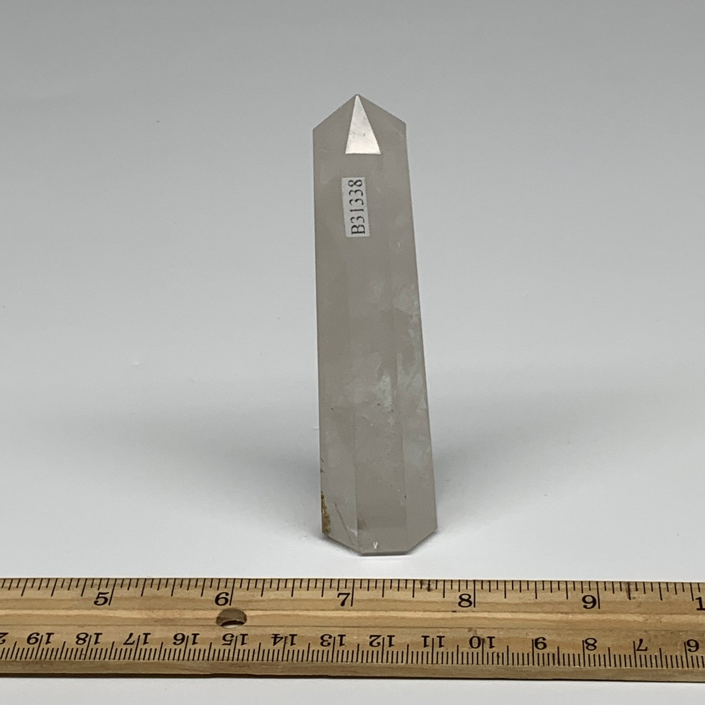 103.7g, 4.2"x1", Natural Quartz Crystal Tower Point Obelisk @India, B31338