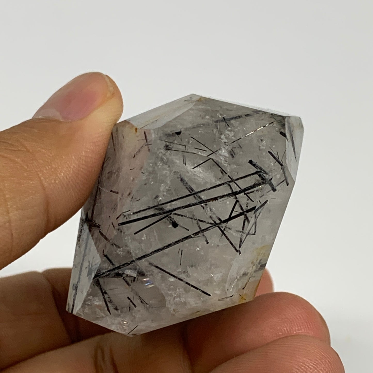 95.3g, 2.4"x1.9"x1.3", Black Tourmaline Rutile Quartz Crystal Chunk @Brazil,B274