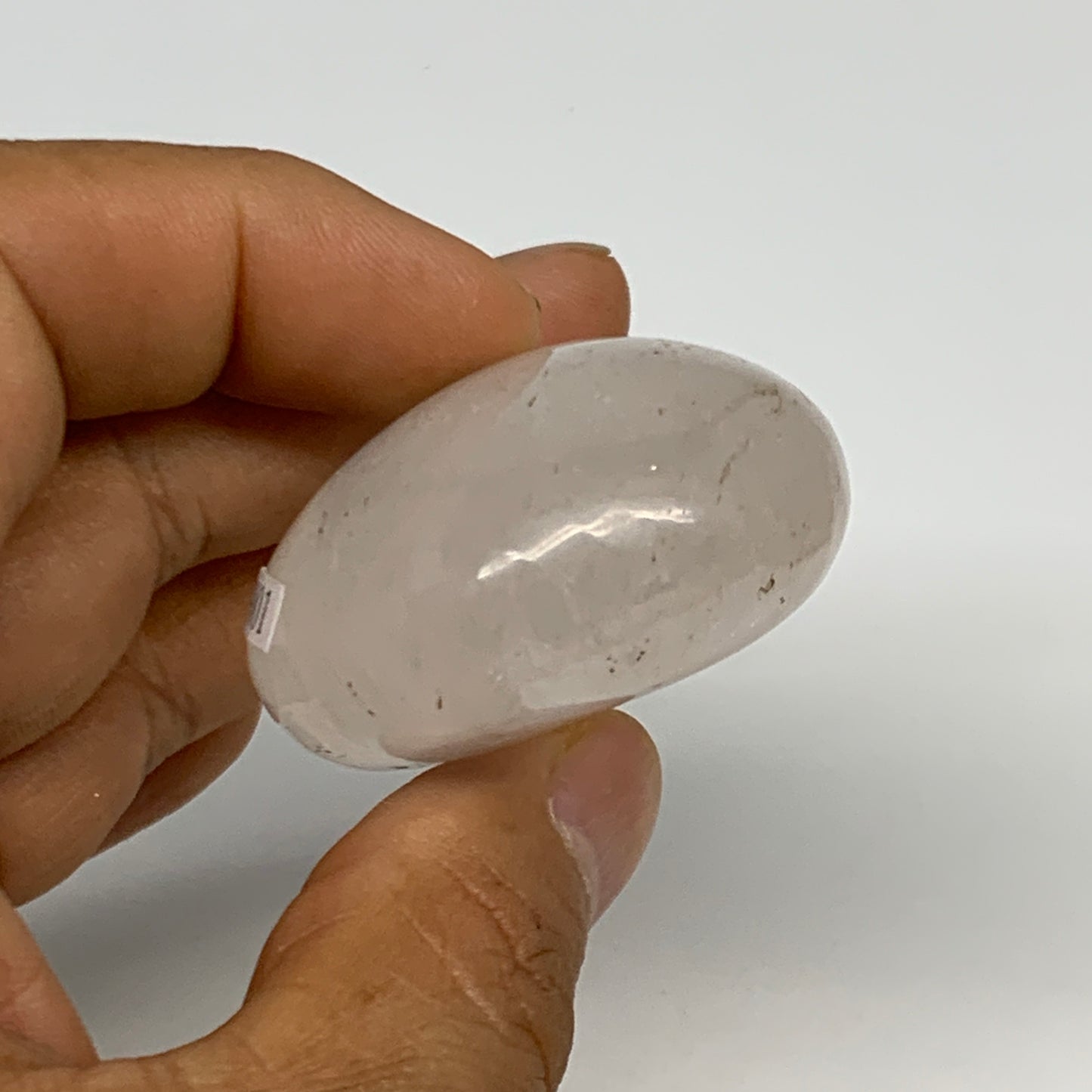 77.4g, 2.2"x1.6"x1", Natural Quartz Crystal Palm-Stone Polished Reiki, B29001