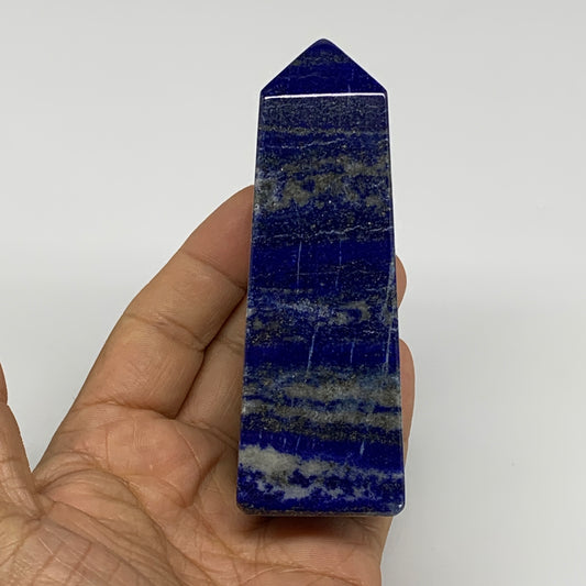 245.9g, 3.9"x1.3"x1.3", Natural Lapis Lazuli Tower Point Obelisk Afghanistan,B30