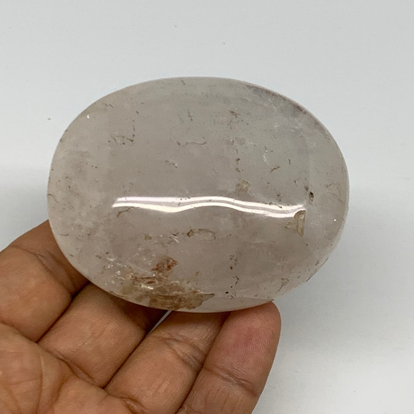 183.4g, 2.7"x2.2"x1.3", Natural Quartz Crystal Palm-Stone Polished Reiki, B29002