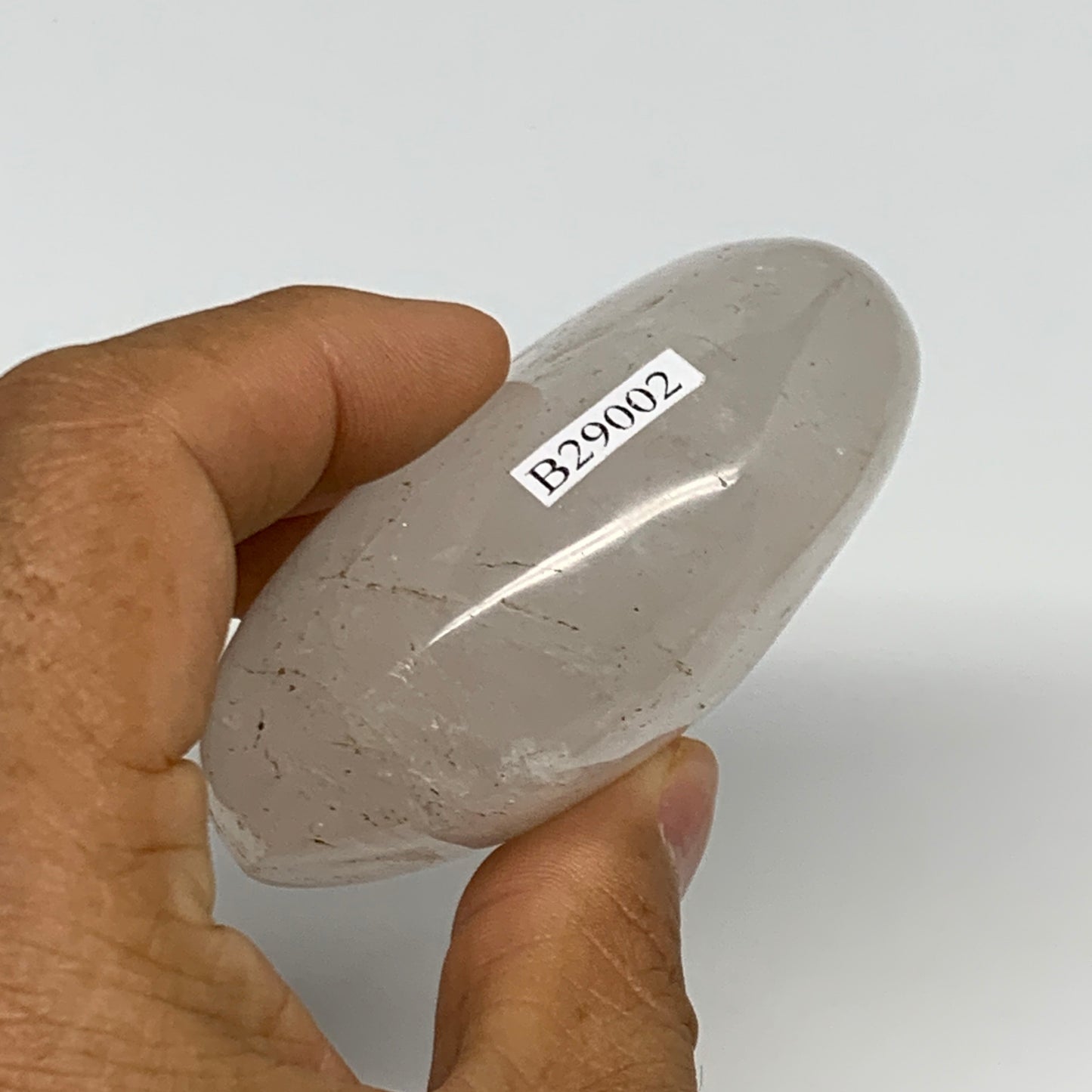 183.4g, 2.7"x2.2"x1.3", Natural Quartz Crystal Palm-Stone Polished Reiki, B29002