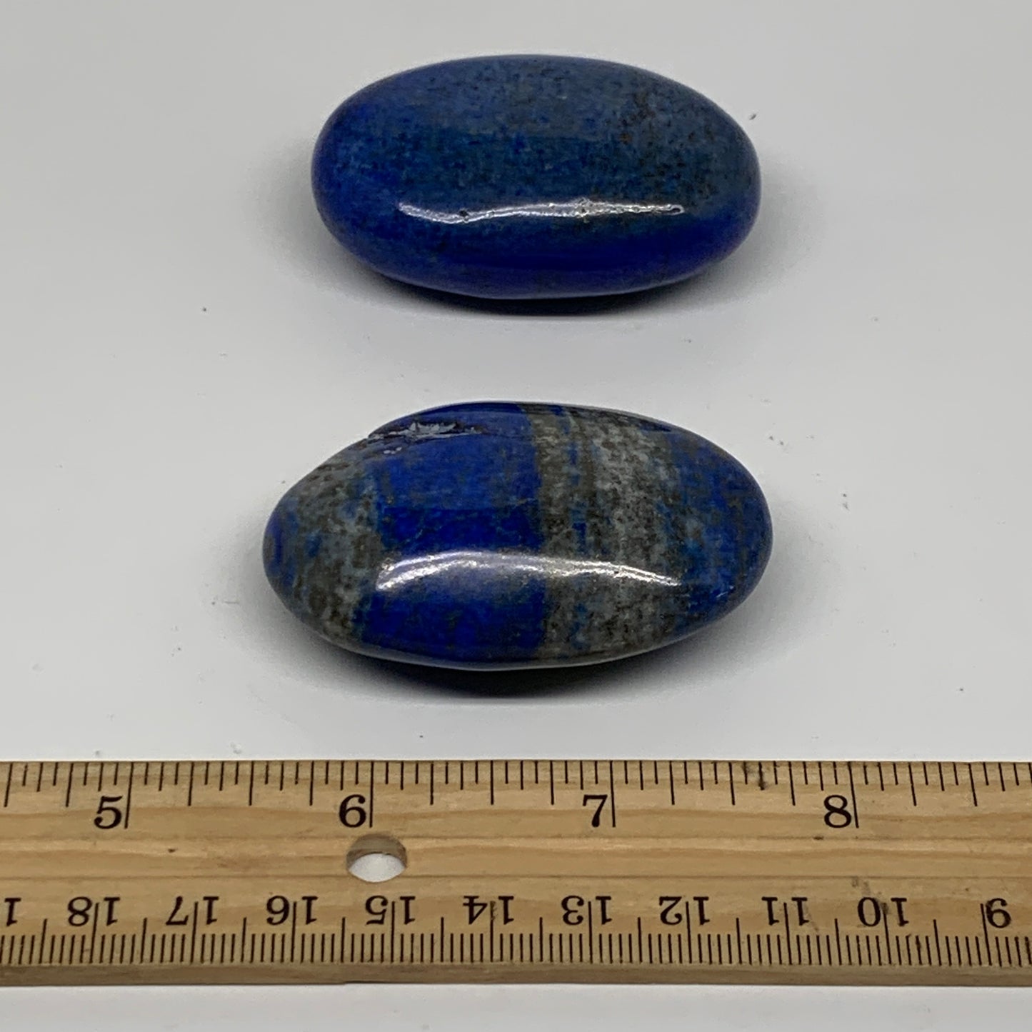 143g, 2.2"-2.2", 2pcs, Natural Lapis Lazuli Palm Stone @Afghanistan, B36856