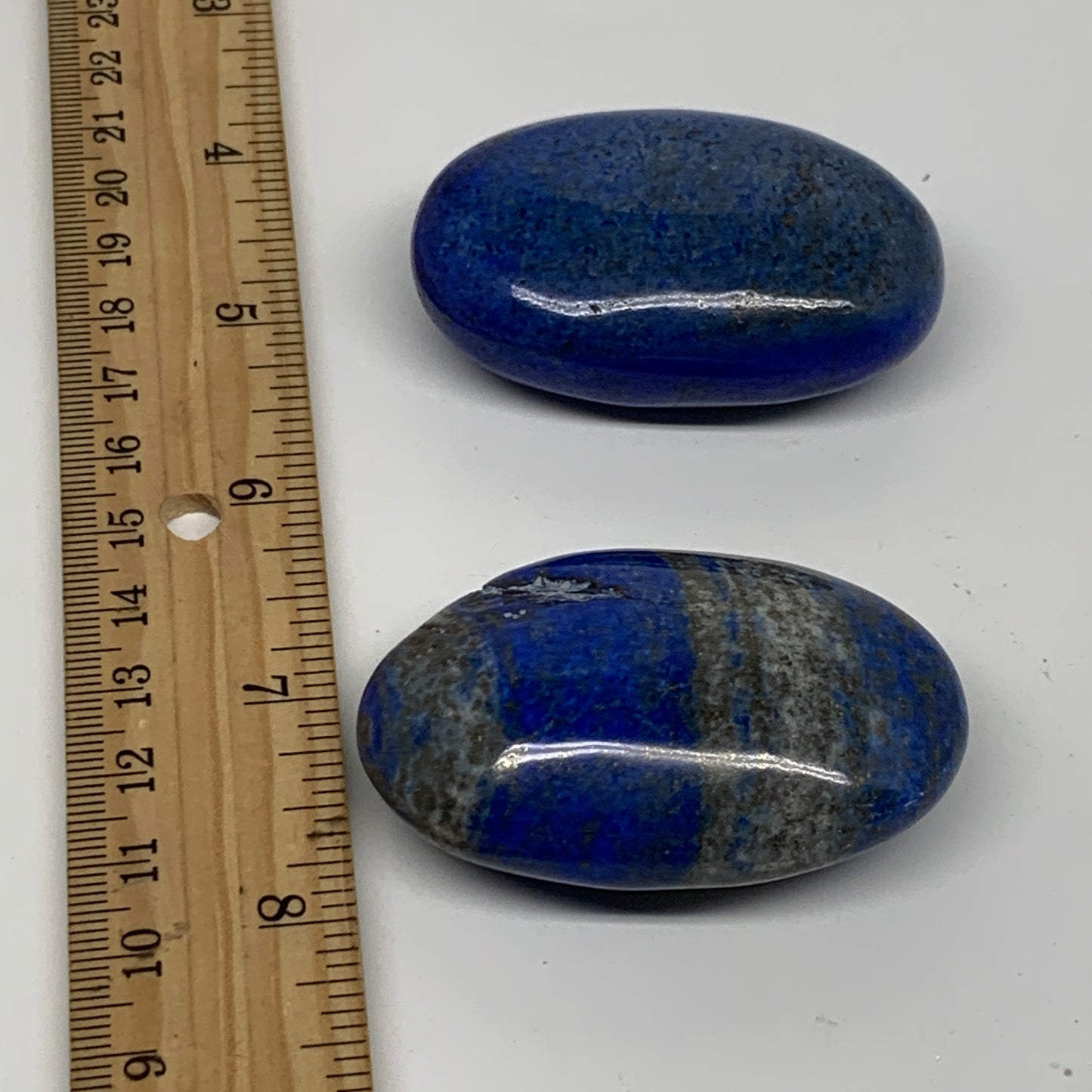 143g, 2.2"-2.2", 2pcs, Natural Lapis Lazuli Palm Stone @Afghanistan, B36856