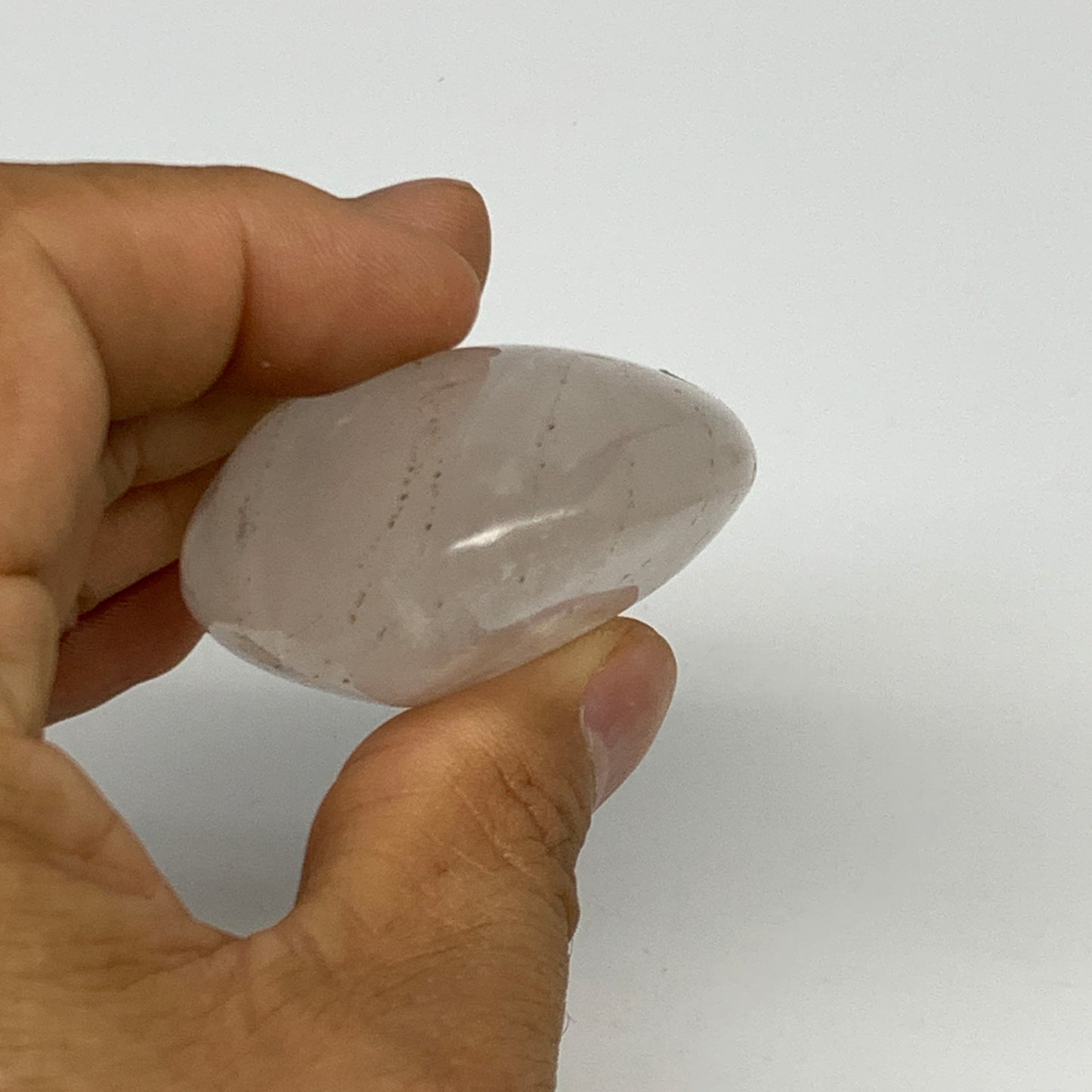87g, 2.4"x1.8"x1", Natural Quartz Crystal Palm-Stone Polished Reiki, B29003