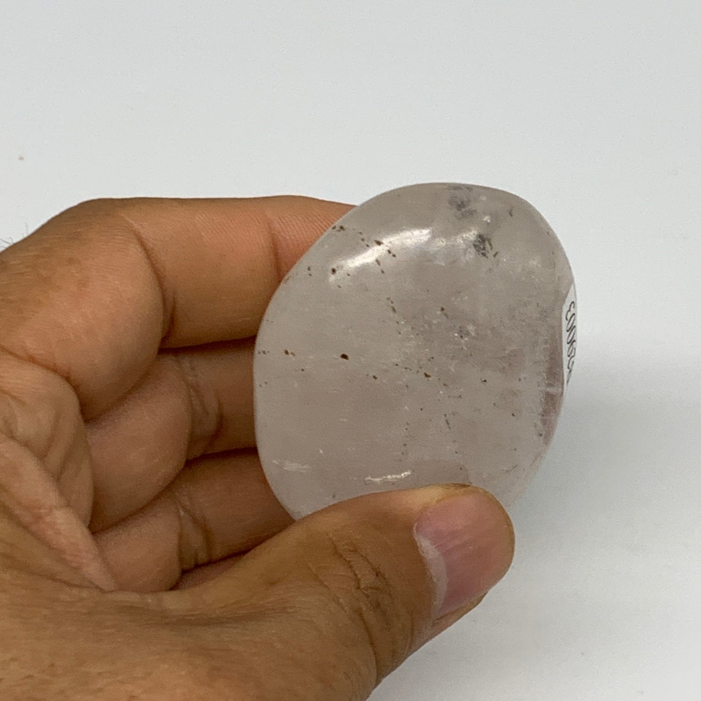 87g, 2.4"x1.8"x1", Natural Quartz Crystal Palm-Stone Polished Reiki, B29003