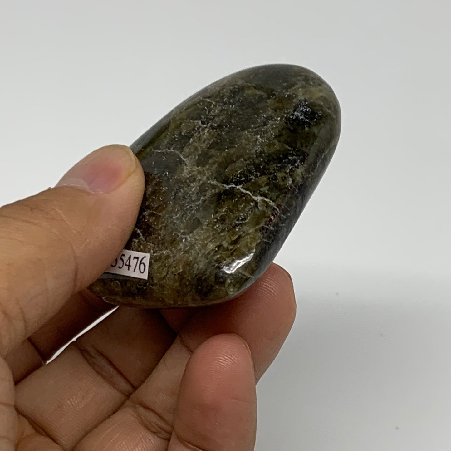 81.5g, 2.1"x2.3"x0.8", Natural Labradorite Heart Polished Crystal, B35476