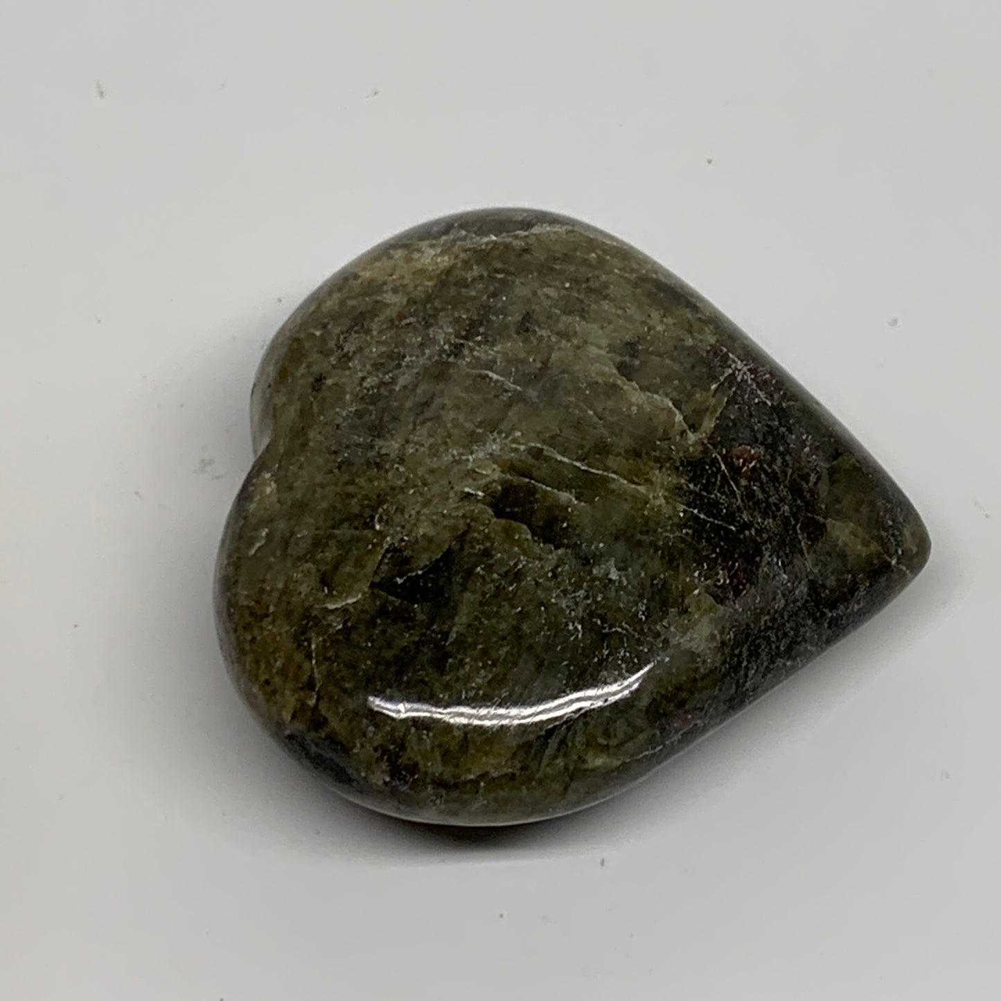 81.5g, 2.1"x2.3"x0.8", Natural Labradorite Heart Polished Crystal, B35476