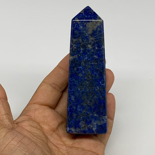 250.9g, 4.1"x1.3"x1.2", Natural Lapis Lazuli Tower Point Obelisk Afghanistan,B30