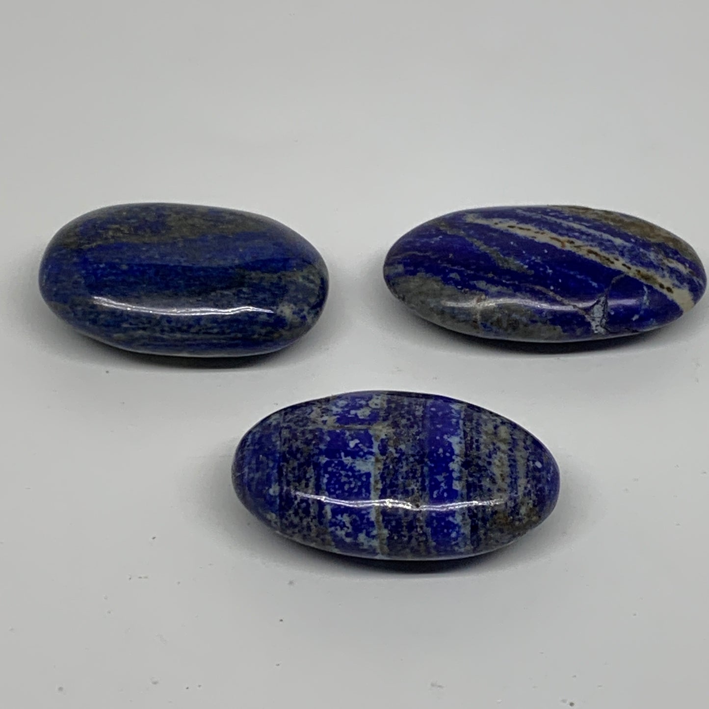 186.6g, 2.1"-2.4", 3pcs, Natural Lapis Lazuli Palm Stone @Afghanistan, B36859