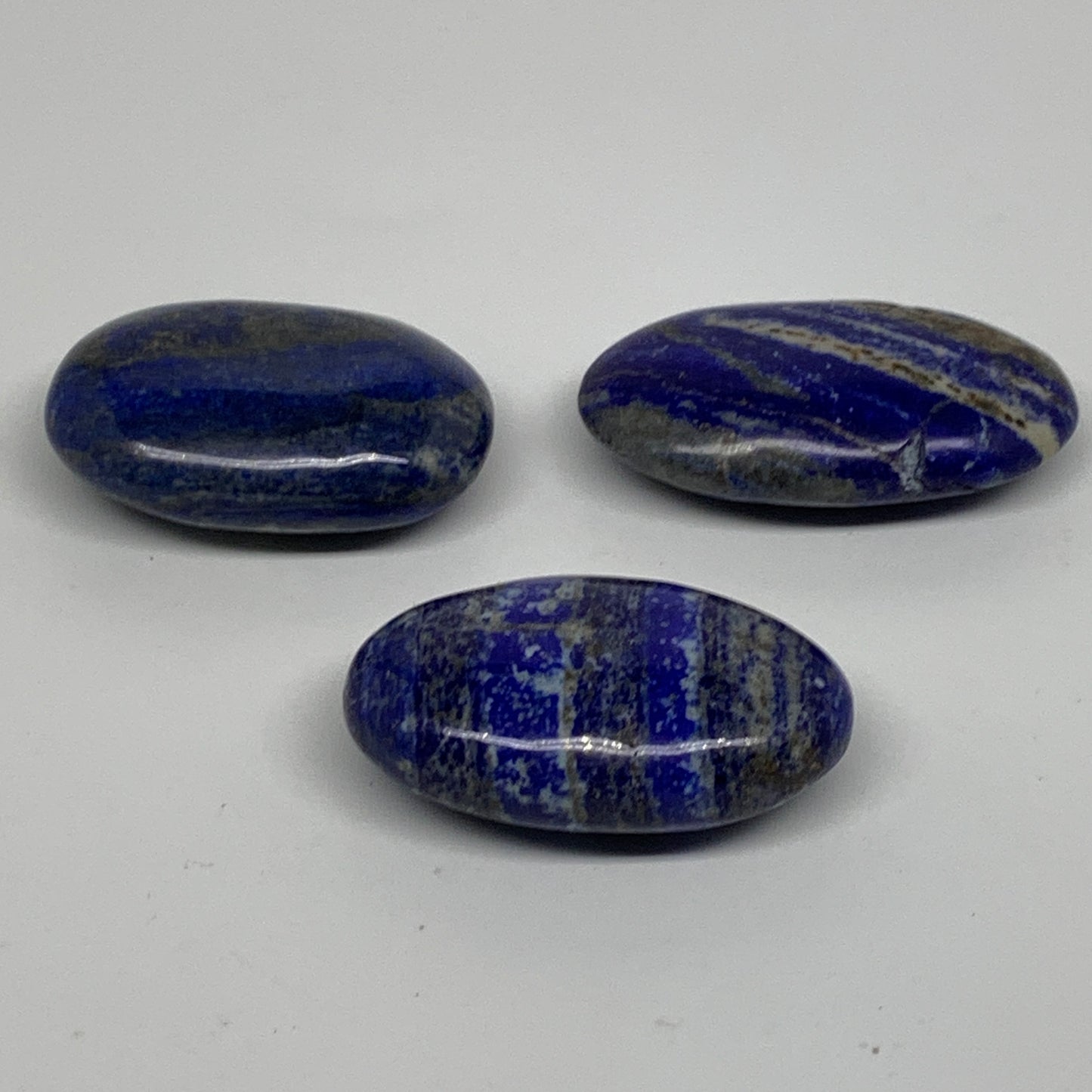 186.6g, 2.1"-2.4", 3pcs, Natural Lapis Lazuli Palm Stone @Afghanistan, B36859