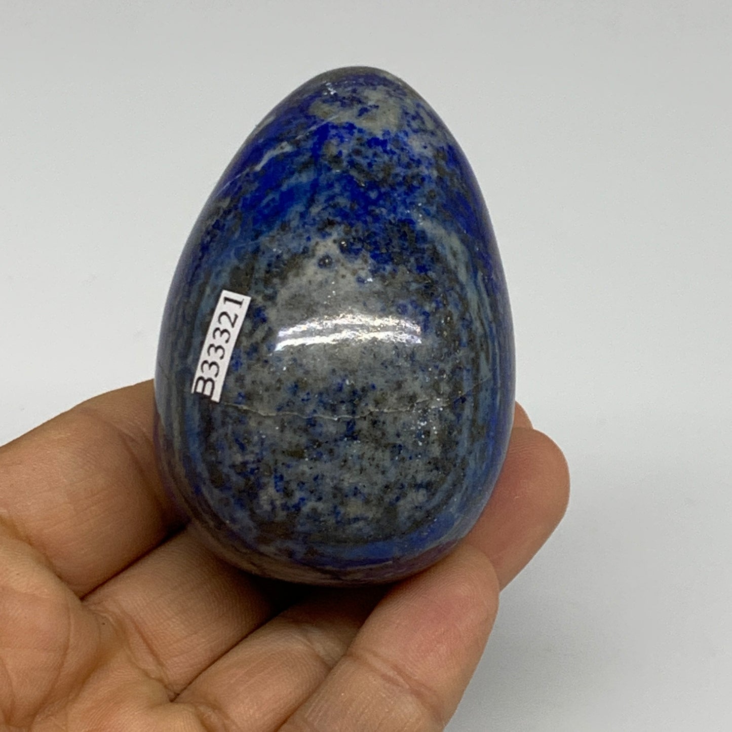 200g, 2.5"x1.7", Natural Lapis Lazuli Egg Polished @Afghanistan, B33321