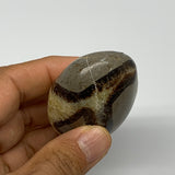 112g, 2.5"x1.8"x1.2", Septarian Nodule Palm-Stone Polished Reiki, B28232