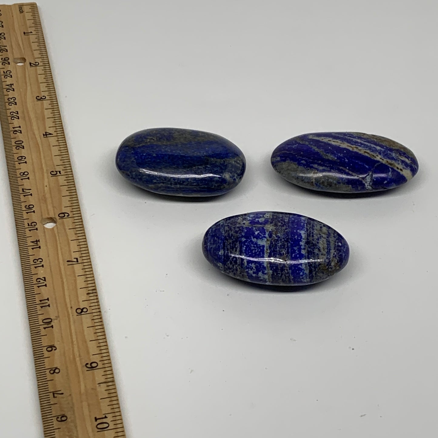 186.6g, 2.1"-2.4", 3pcs, Natural Lapis Lazuli Palm Stone @Afghanistan, B36859