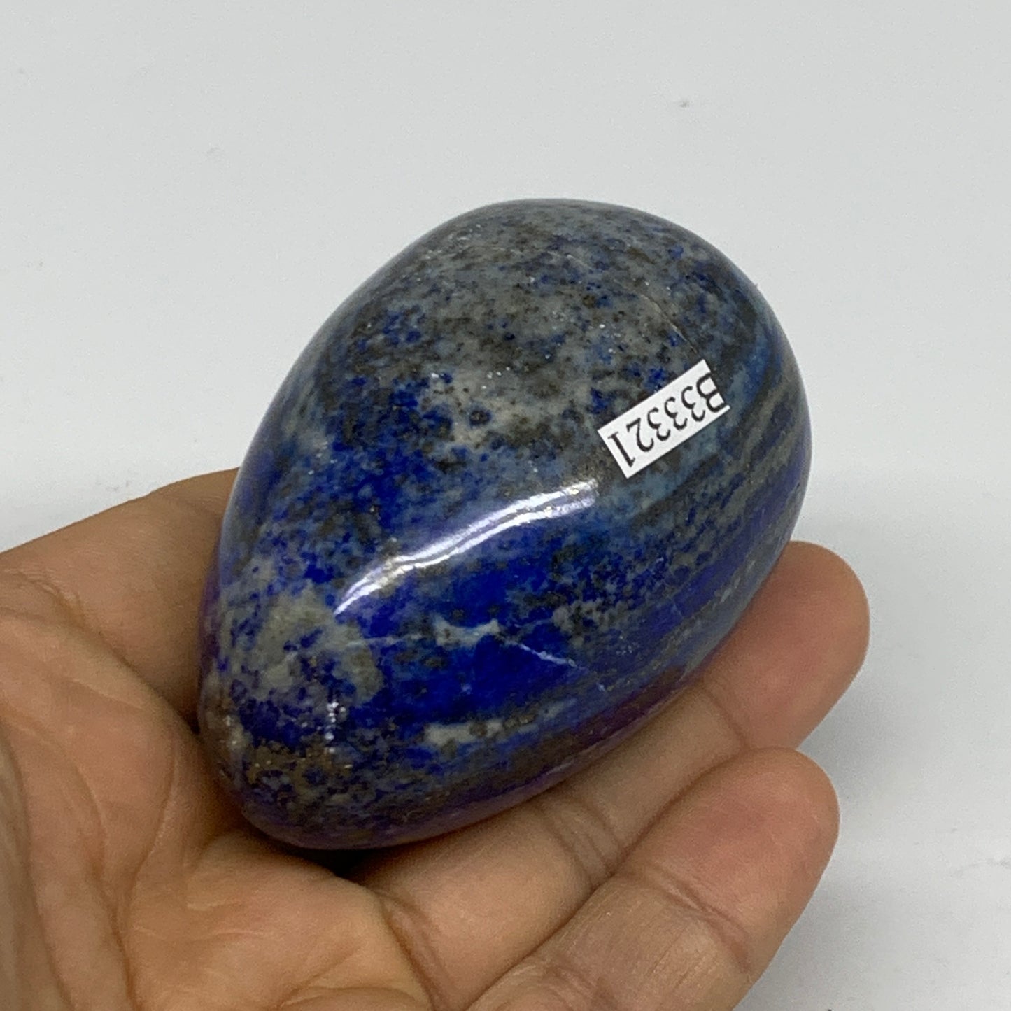 200g, 2.5"x1.7", Natural Lapis Lazuli Egg Polished @Afghanistan, B33321