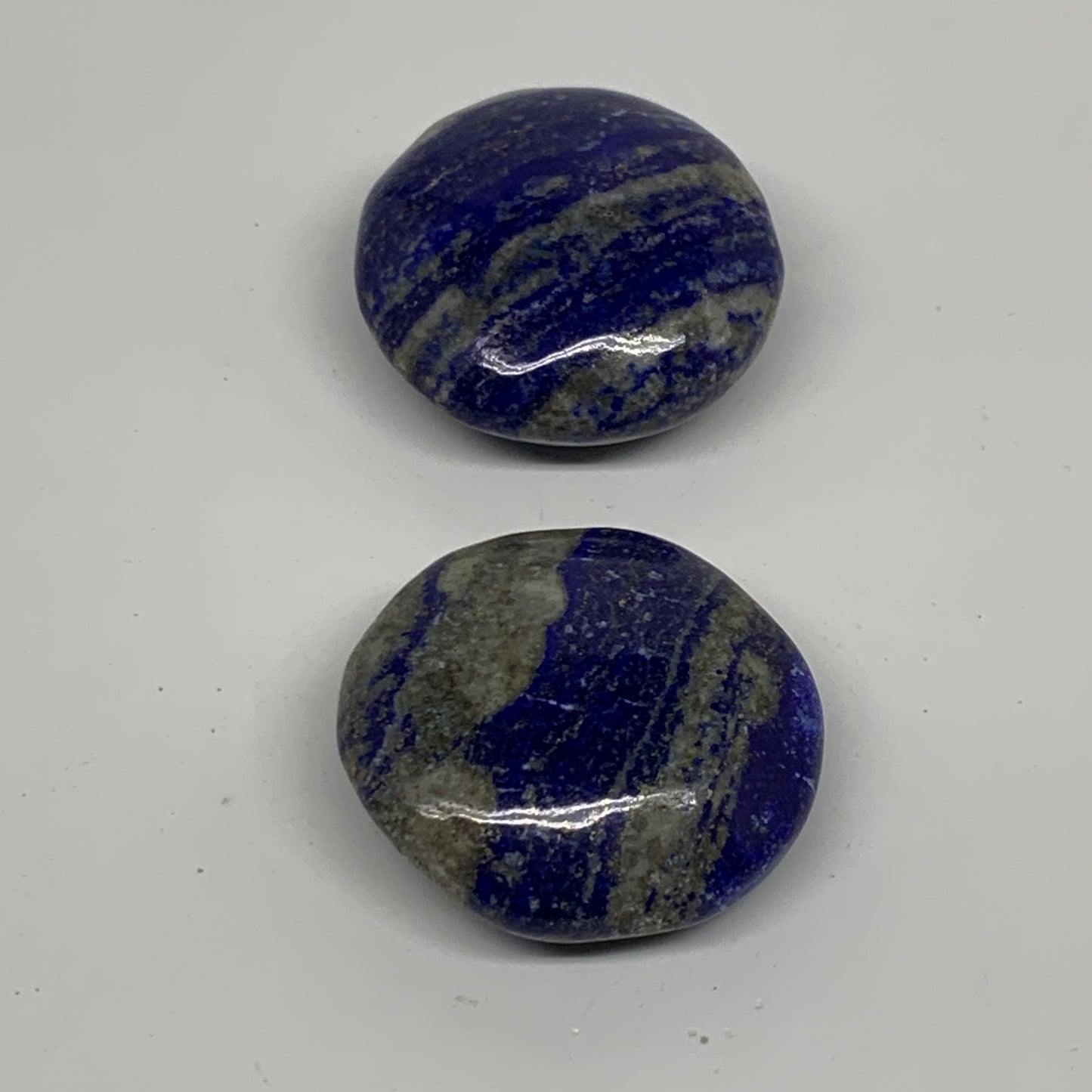 124.6g, 1.8"-1.8", 2pcs, Natural Lapis Lazuli Palm Stone @Afghanistan, B36911