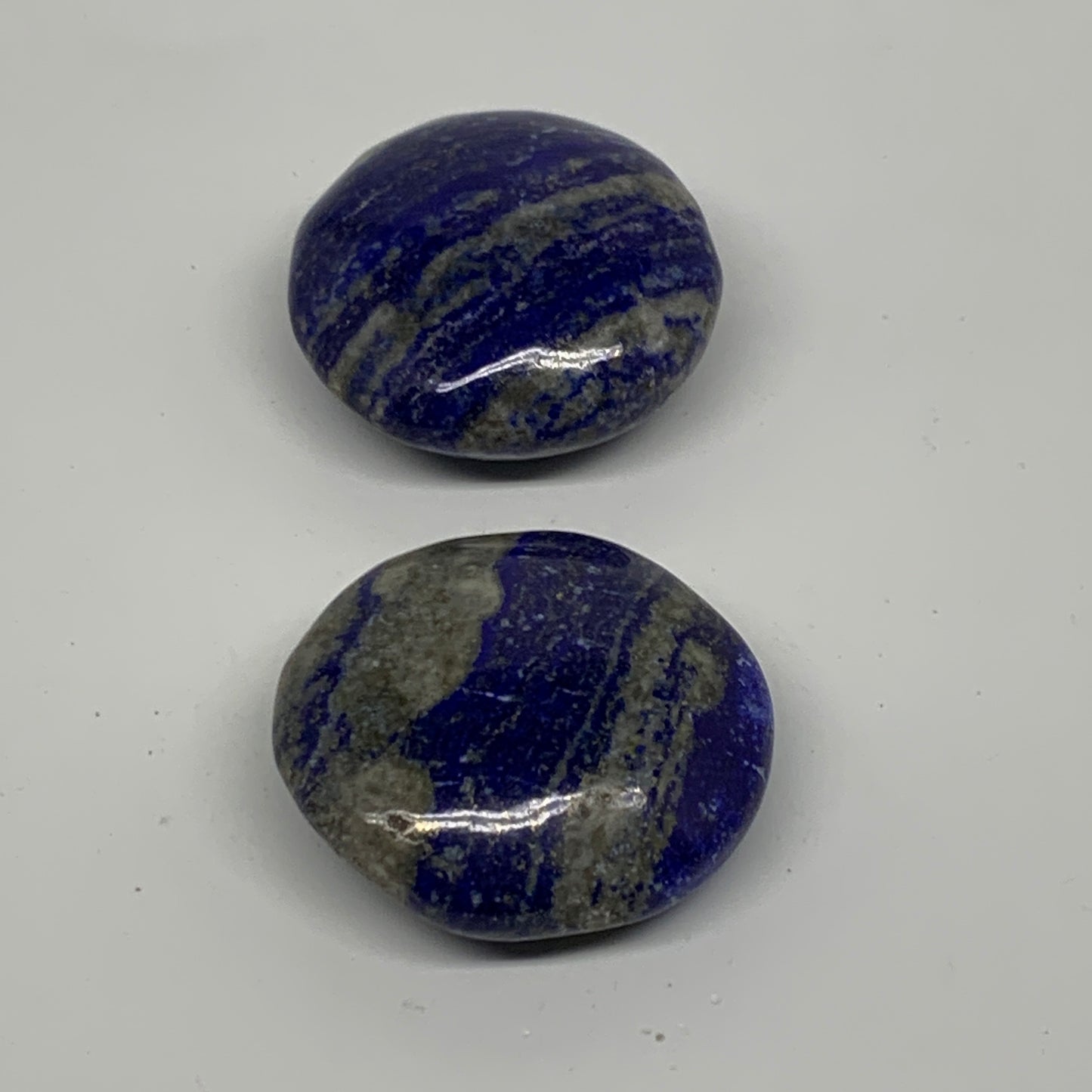 124.6g, 1.8"-1.8", 2pcs, Natural Lapis Lazuli Palm Stone @Afghanistan, B36911