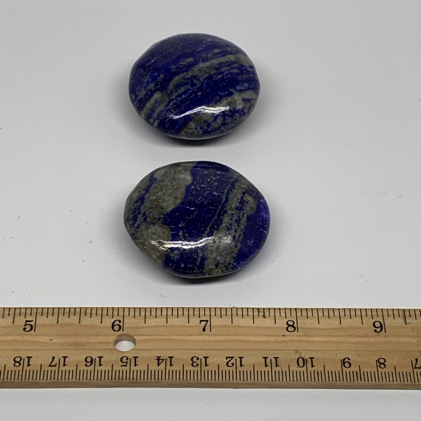 124.6g, 1.8"-1.8", 2pcs, Natural Lapis Lazuli Palm Stone @Afghanistan, B36911
