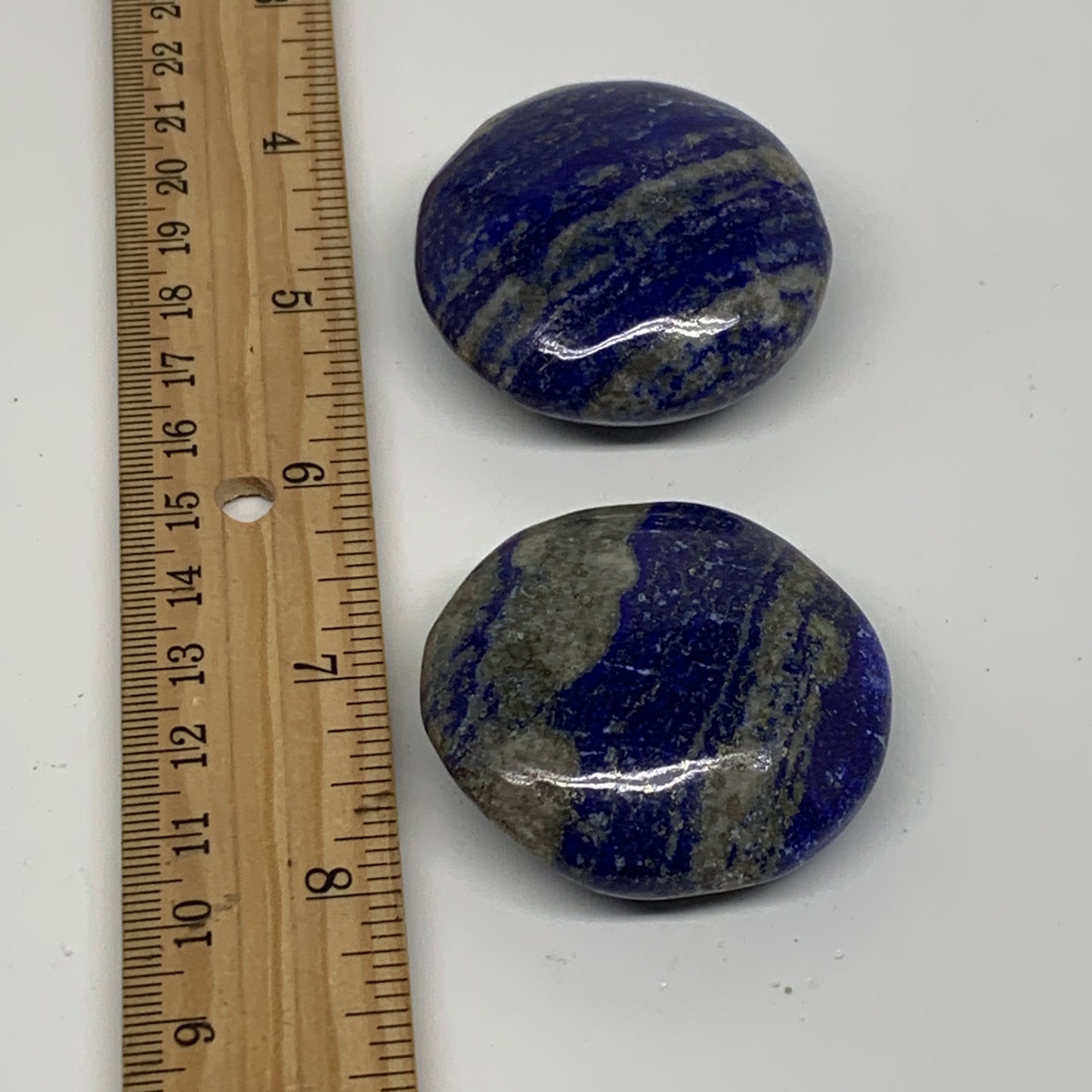 124.6g, 1.8"-1.8", 2pcs, Natural Lapis Lazuli Palm Stone @Afghanistan, B36911