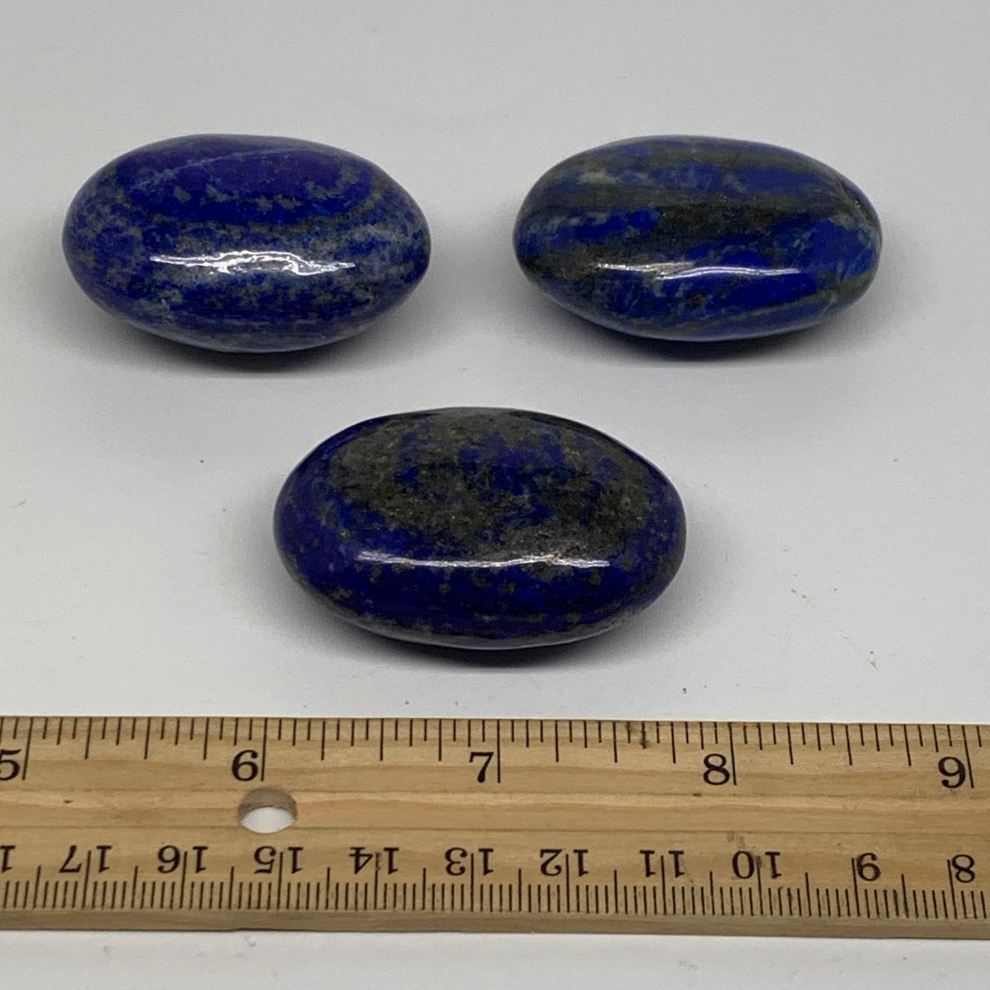 157.6g, 1.8"-1.8", 3pcs, Natural Lapis Lazuli Palm Stone @Afghanistan, B36912