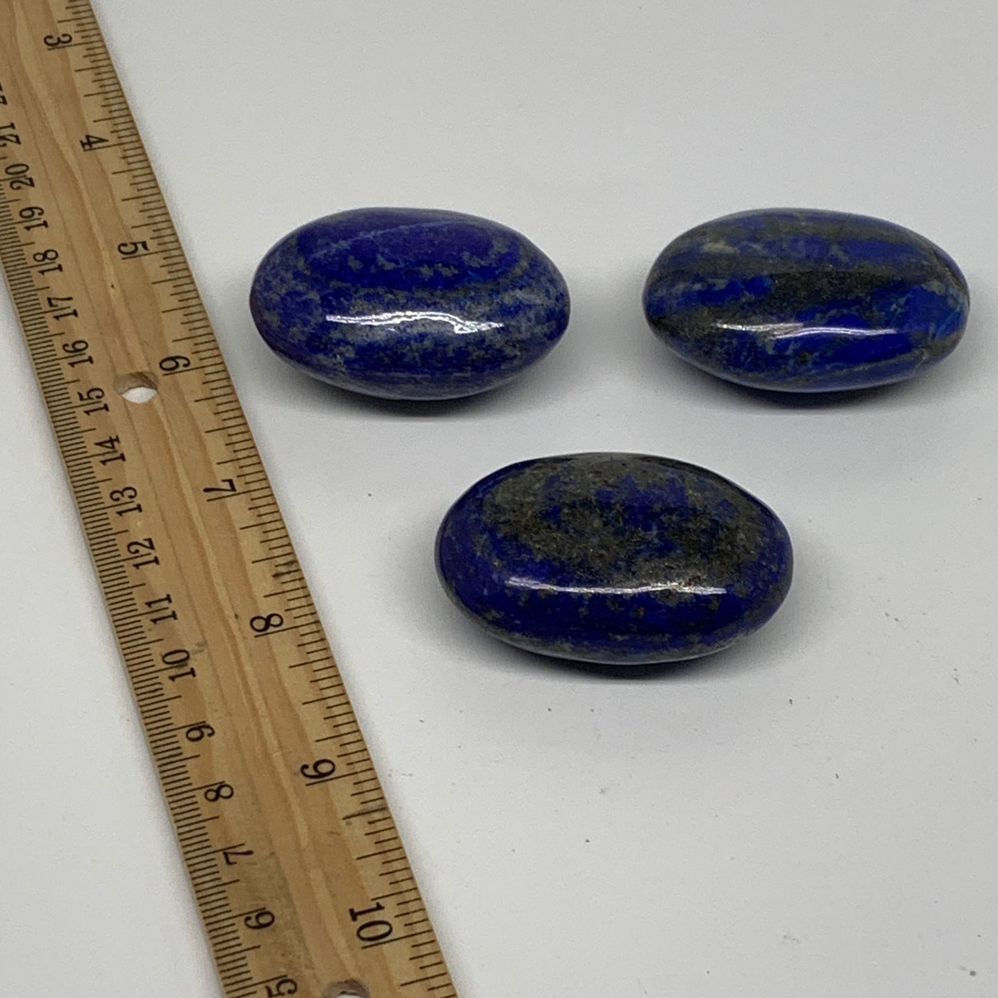 157.6g, 1.8"-1.8", 3pcs, Natural Lapis Lazuli Palm Stone @Afghanistan, B36912