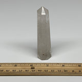 86.5g, 3.7"x0.9", Natural Quartz Crystal Tower Point Obelisk @India, B31343