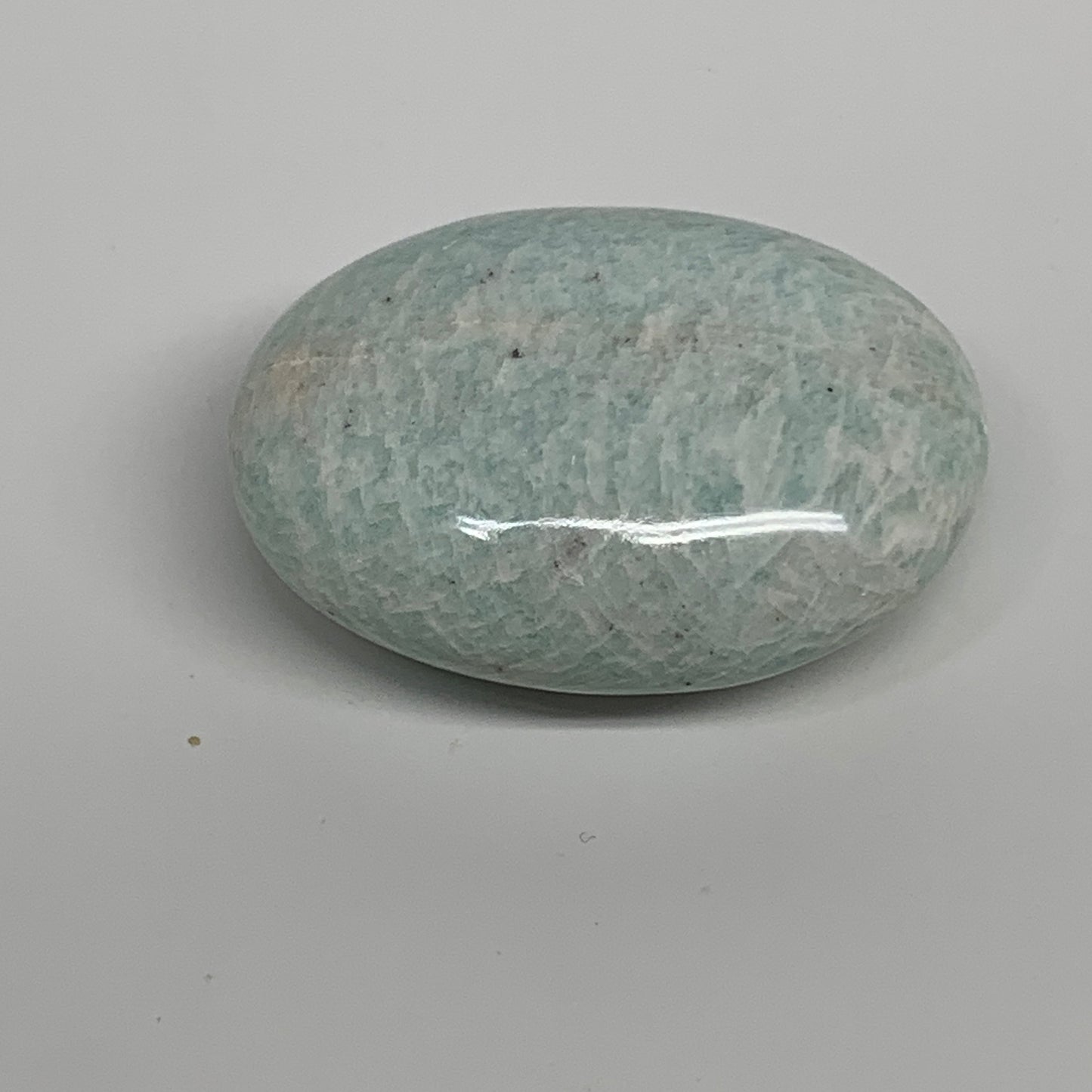 80.7g, 2.2"x1.7"x0.9", Natural Amazonite Palm-Stone Tumbled Polished, B34709