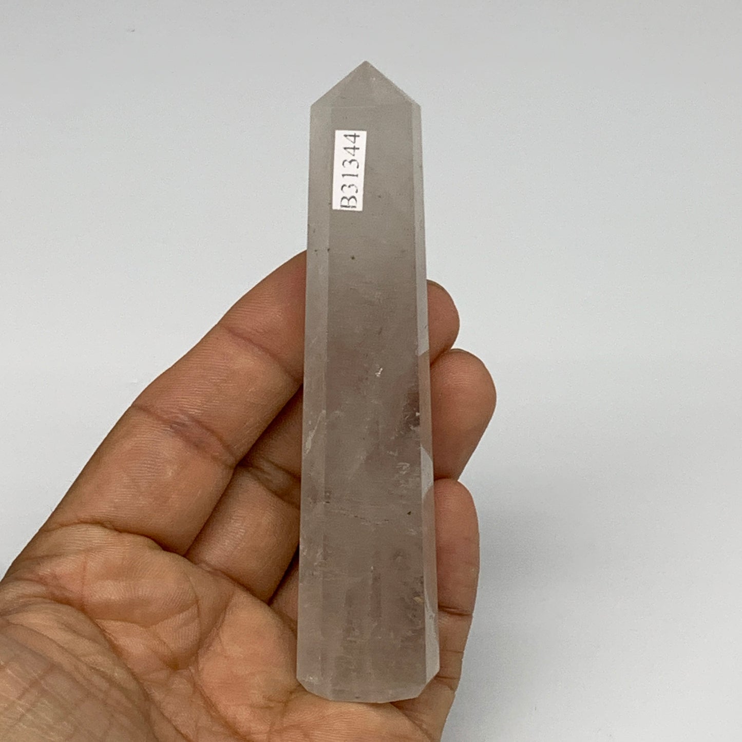 77.2g, 4"x0.8", Natural Quartz Crystal Tower Point Obelisk @India, B31344