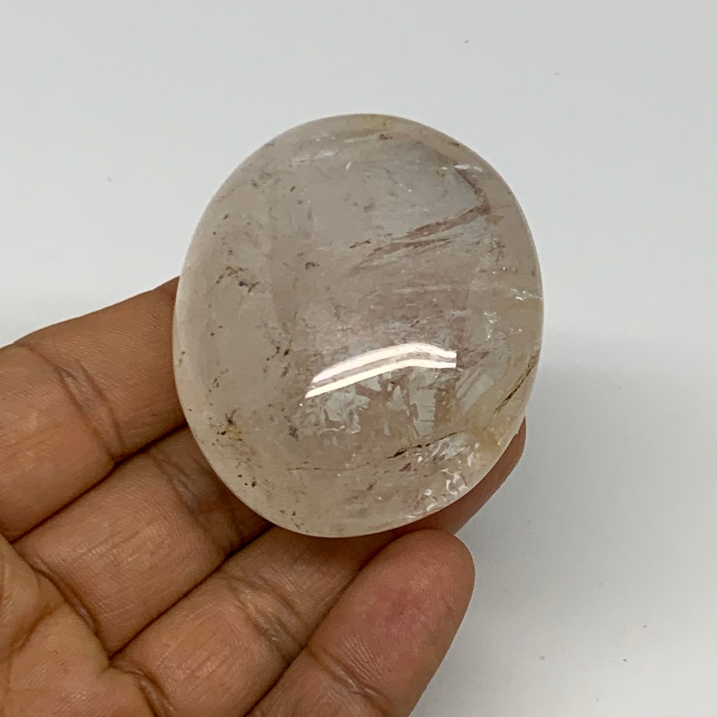 90.5g, 2.1"x1.8"x1.1", Natural Quartz Crystal Palm-Stone Polished Reiki, B29008