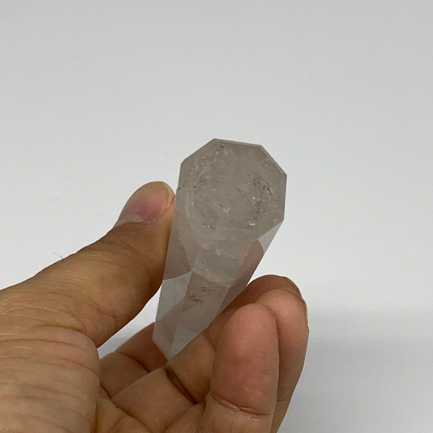 77.2g, 4"x0.8", Natural Quartz Crystal Tower Point Obelisk @India, B31344